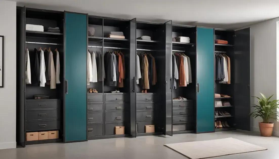 Exemplos inspiradores de closets metálicos