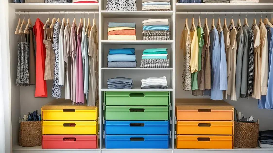 Organização e disposição das roupas e acessórios
