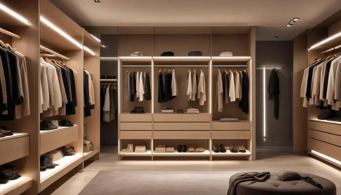 Iluminação que transforma seu closet em destaque
