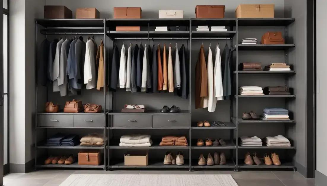 Estilos de design para closets abertos metálicos