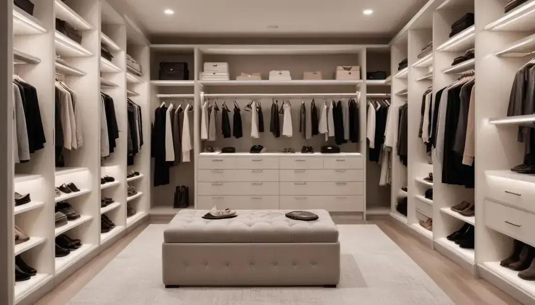 
Prateleiras Iluminadas: Tecnologia e Sofisticação no Closet