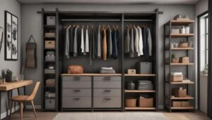 Closet industrial para kitnet: aproveite cada centímetro do seu espaço